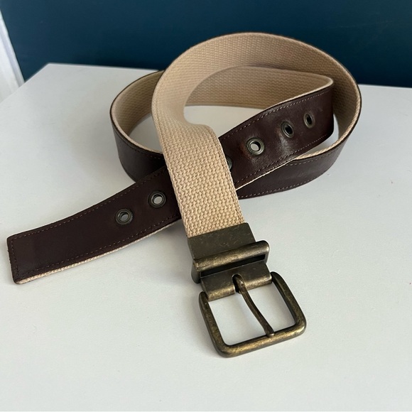 Other - VINTAGE Leather Fabric Reversible Belt